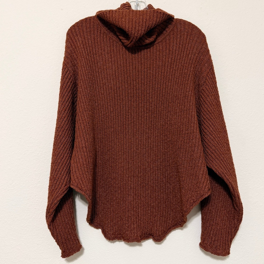 Free People‎ Beach Turtleneck Sweater Womens Small Brown Rust Beachy